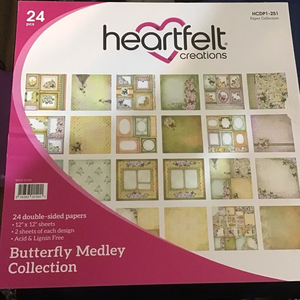 Heartfelt Butterfly Medley Collection 24 double sided 12x12 inch sheets‎